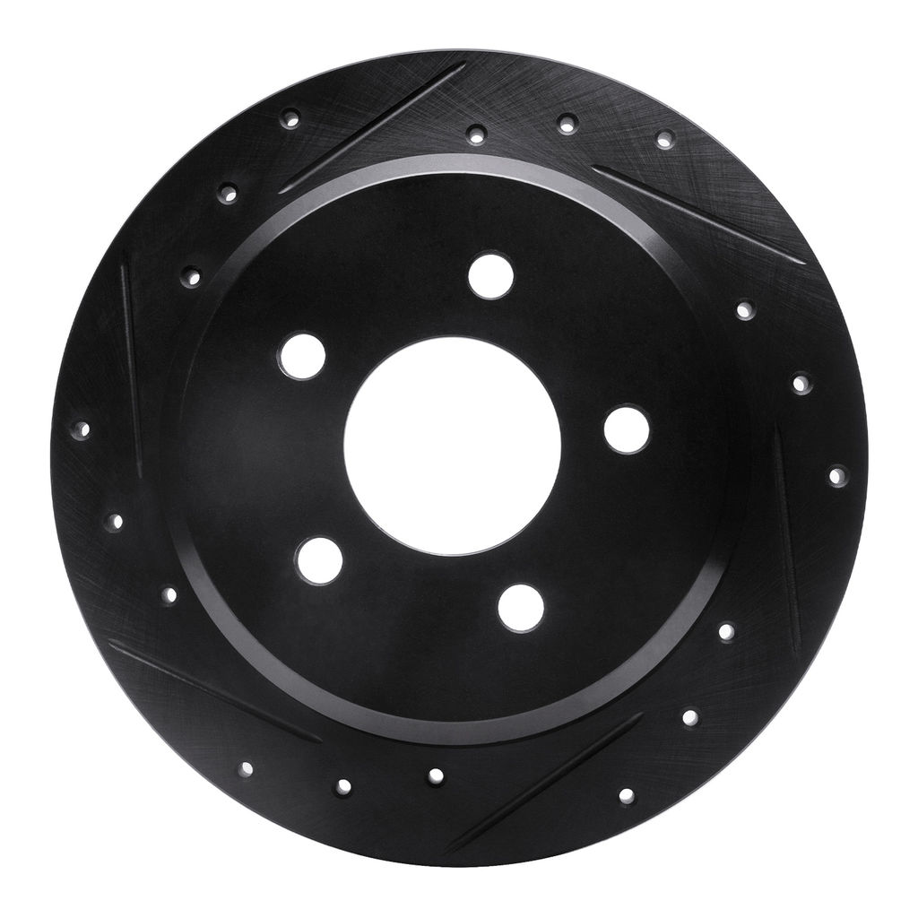 Dynamic Friction 633-56015L - Drilled and Slotted Black Zinc Brake Rotor