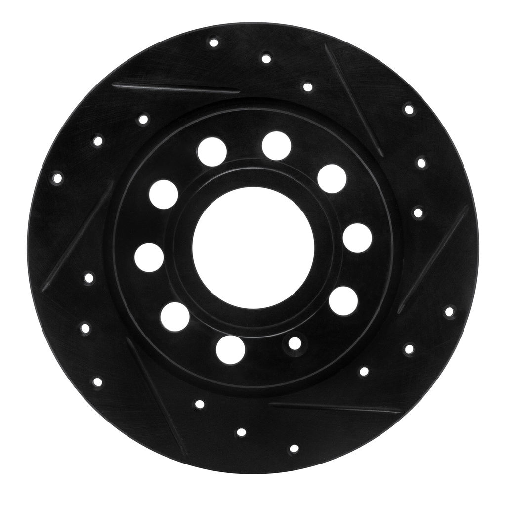 Dynamic Friction 633-74033R - Drilled and Slotted Black Zinc Brake Rotor