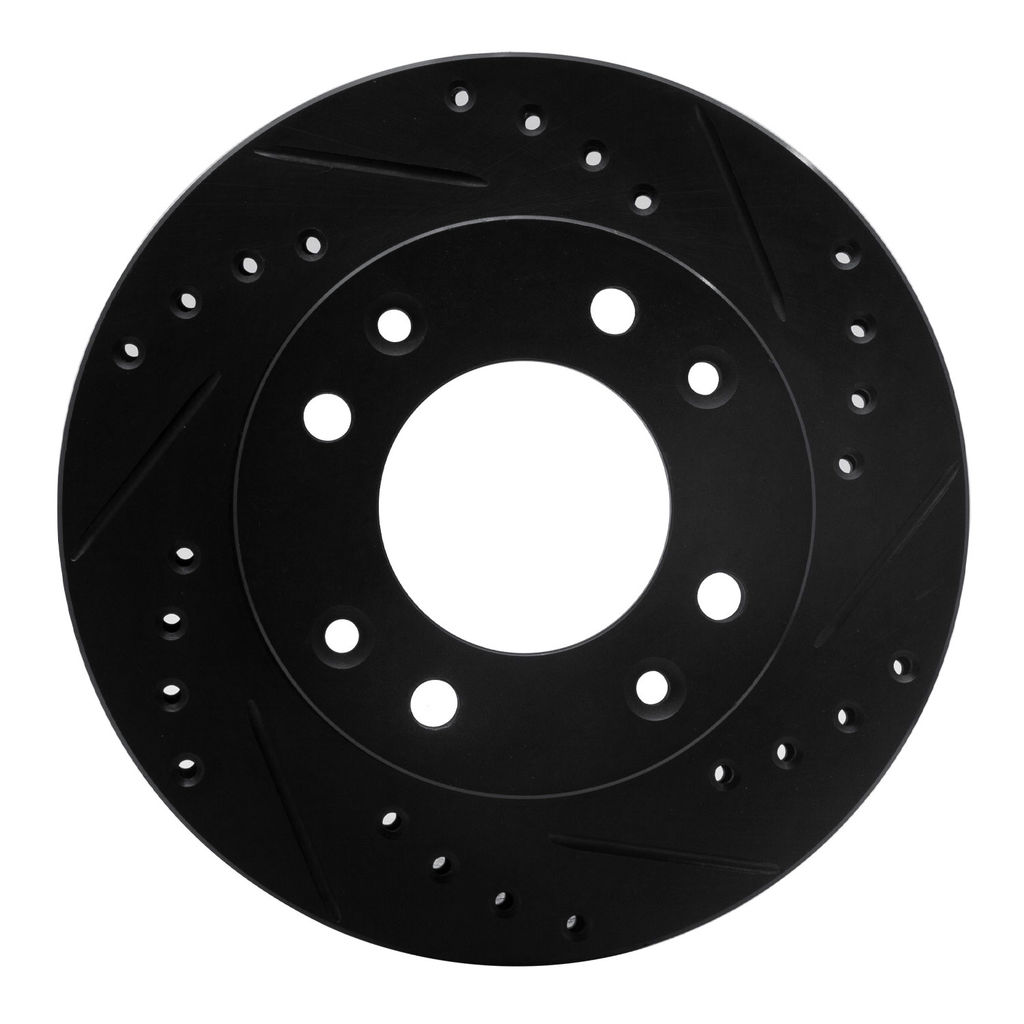 Dynamic Friction 633-80012R - Drilled and Slotted Black Zinc Brake Rotor