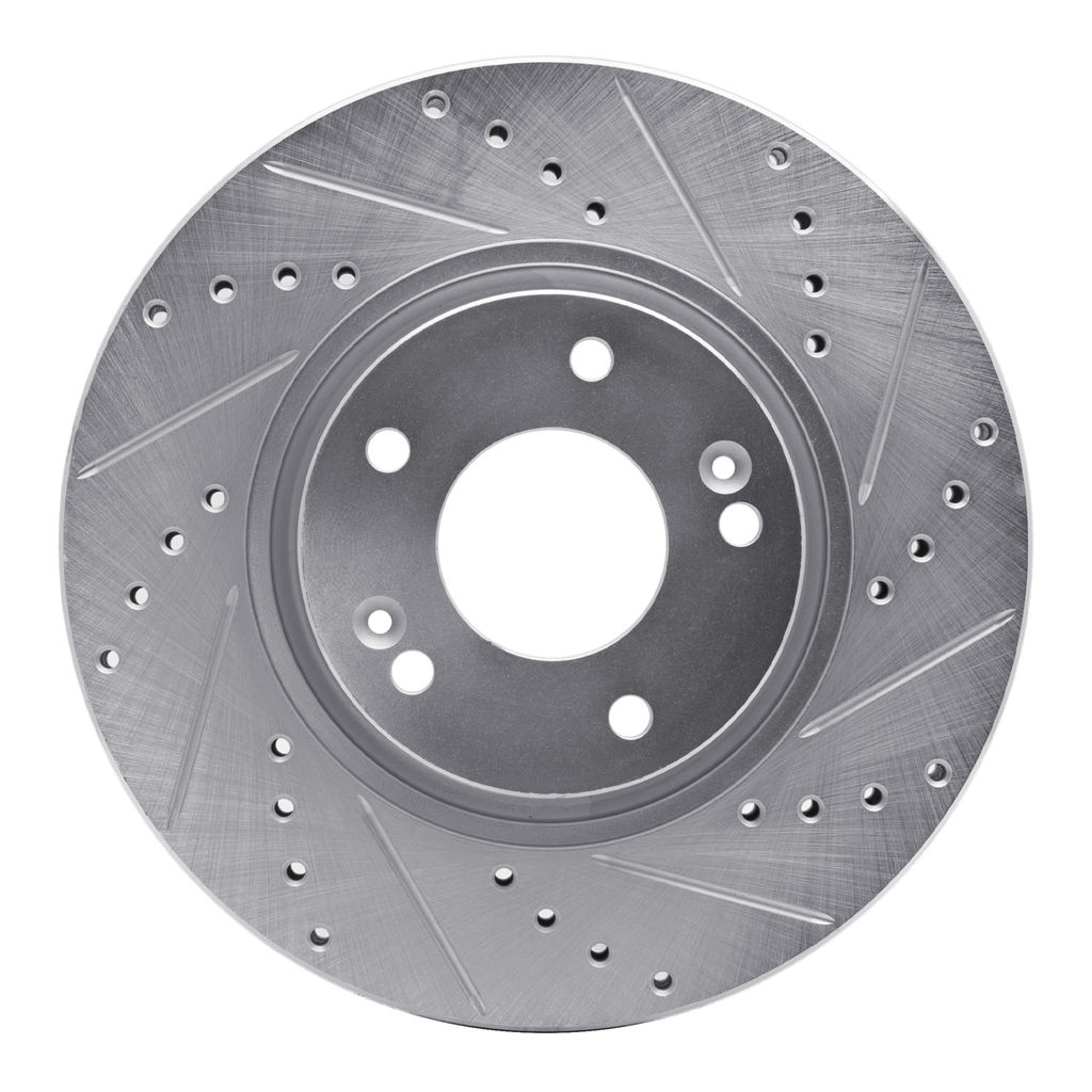 Dynamic Friction 631-03020R - Drilled and Slotted Silver Zinc Brake Rotor