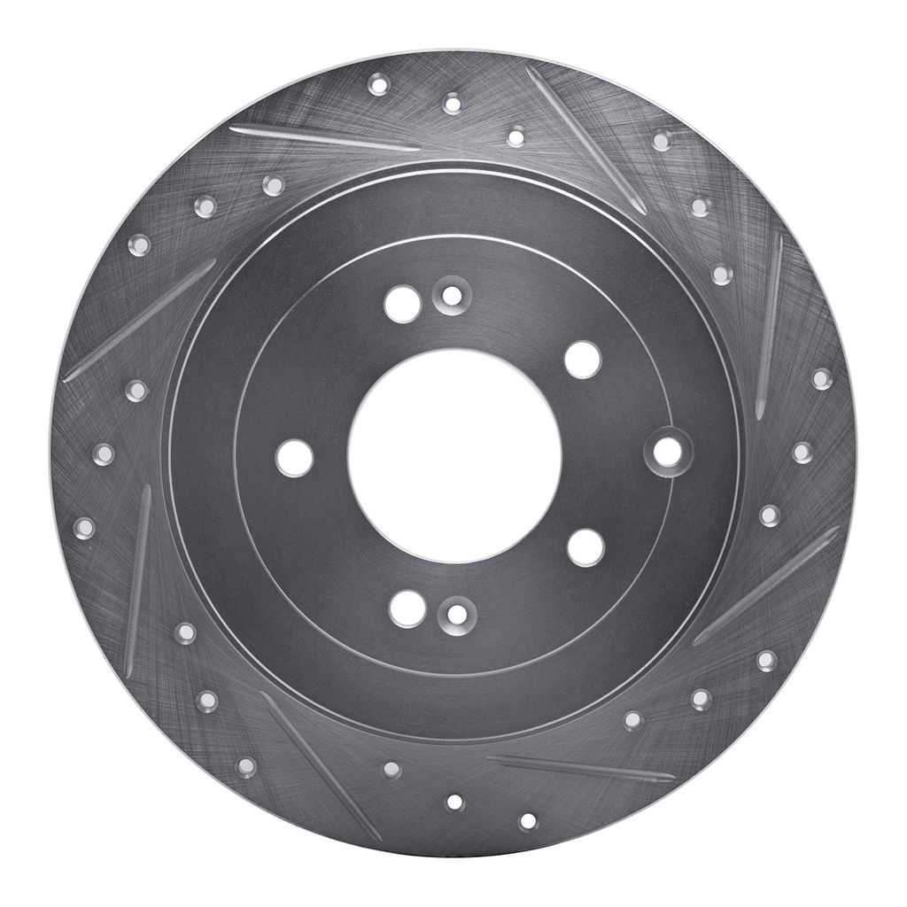 Dynamic Friction 631-03052R - Drilled and Slotted Silver Zinc Brake Rotor
