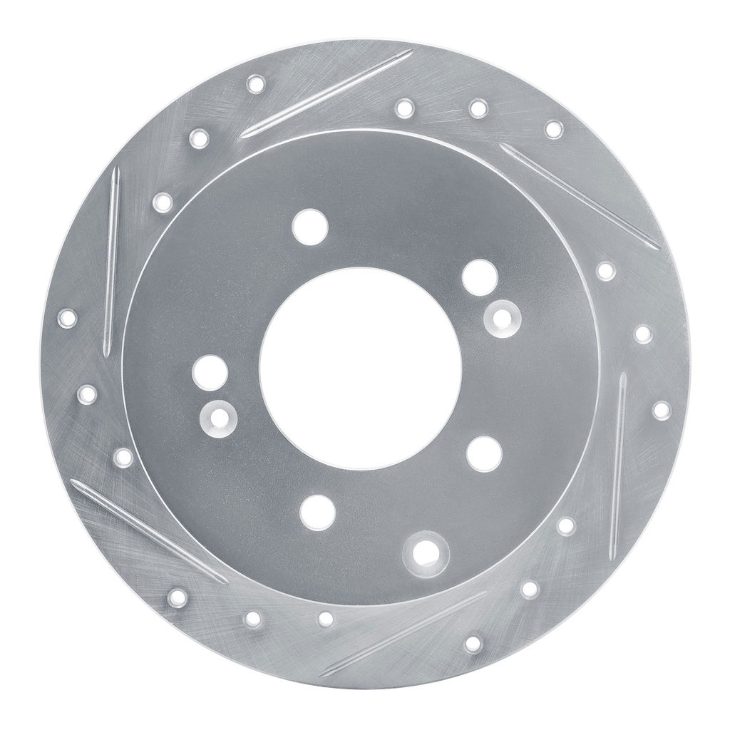Dynamic Friction 631-21013L - Drilled and Slotted Silver Zinc Brake Rotor