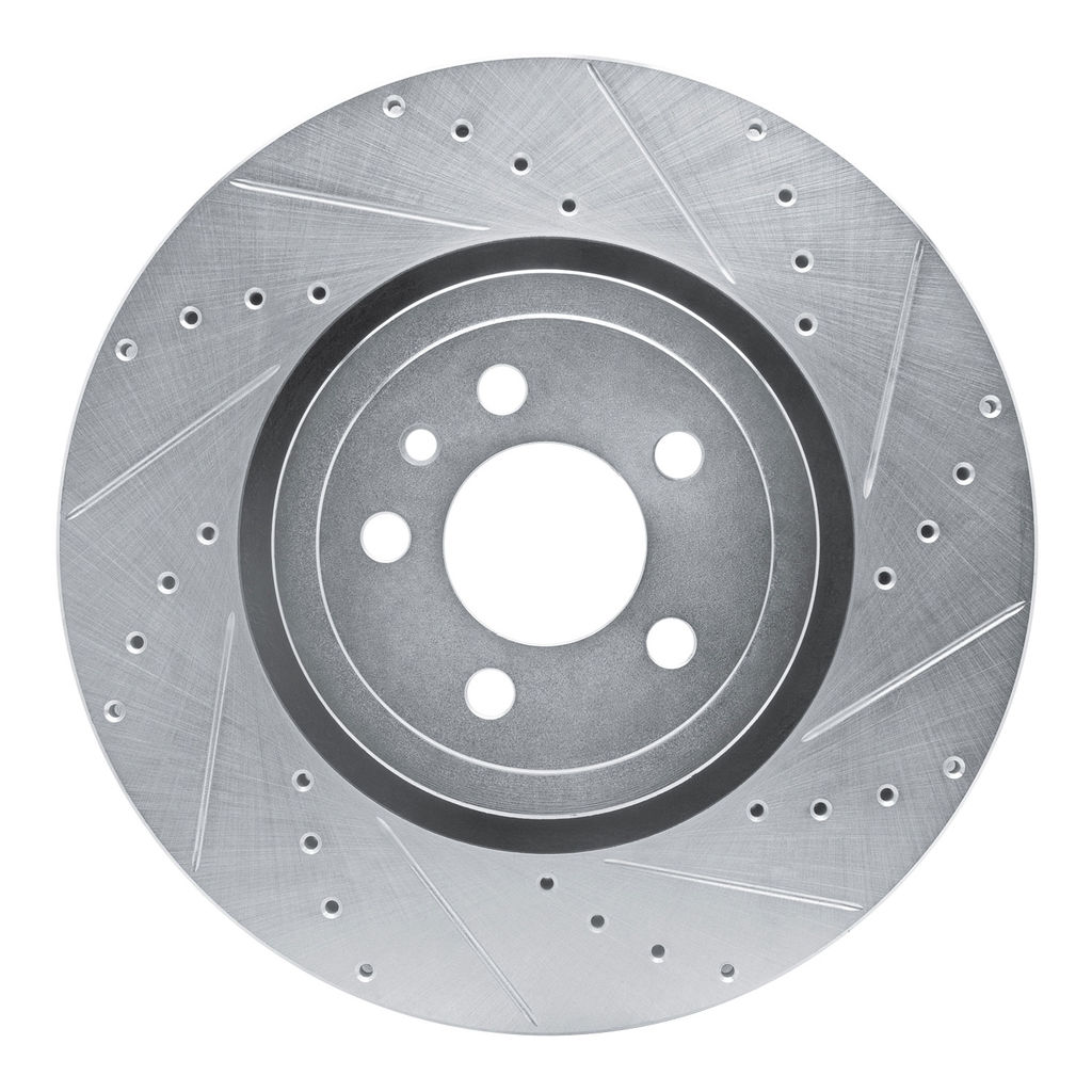 Dynamic Friction 631-40035R - Drilled and Slotted Silver Zinc Brake Rotor