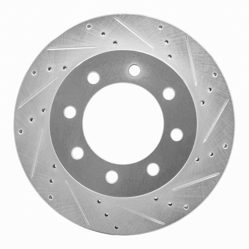 Dynamic Friction 631-40102R - Drilled and Slotted Silver Zinc Brake Rotor
