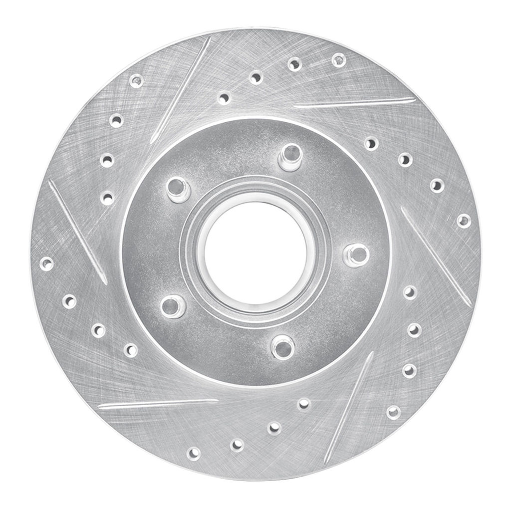Dynamic Friction 631-54111L - Drilled and Slotted Silver Zinc Brake Rotor