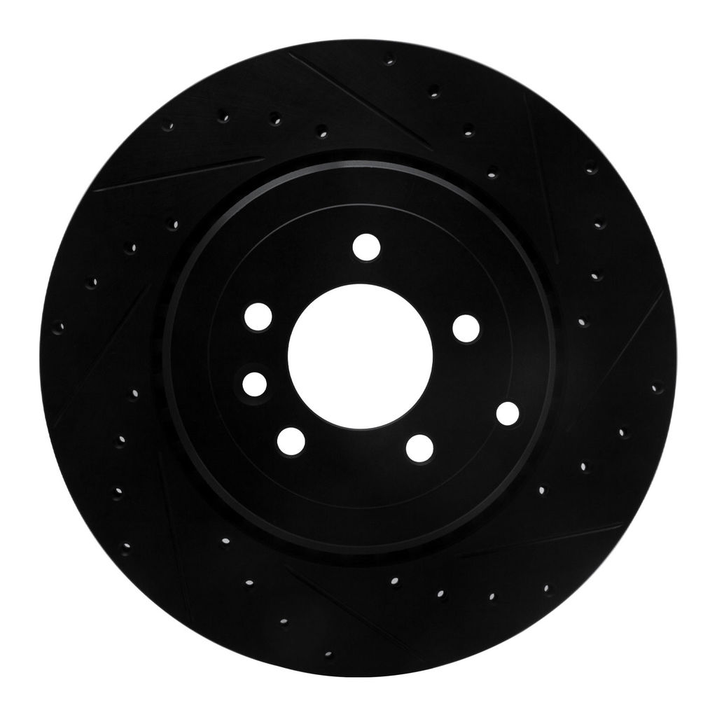 Dynamic Friction 633-11020R - Drilled and Slotted Black Zinc Brake Rotor