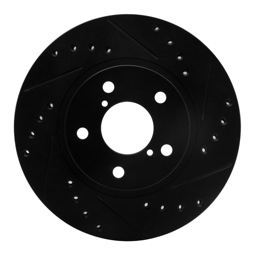 Dynamic Friction 633-13007R - Drilled and Slotted Black Zinc Brake Rotor