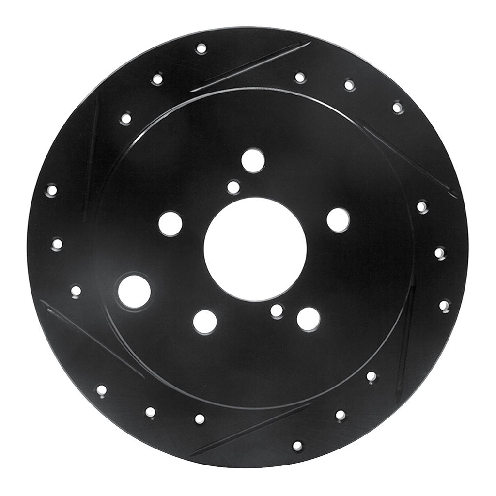 Dynamic Friction 633-13025L - Drilled and Slotted Black Zinc Brake Rotor