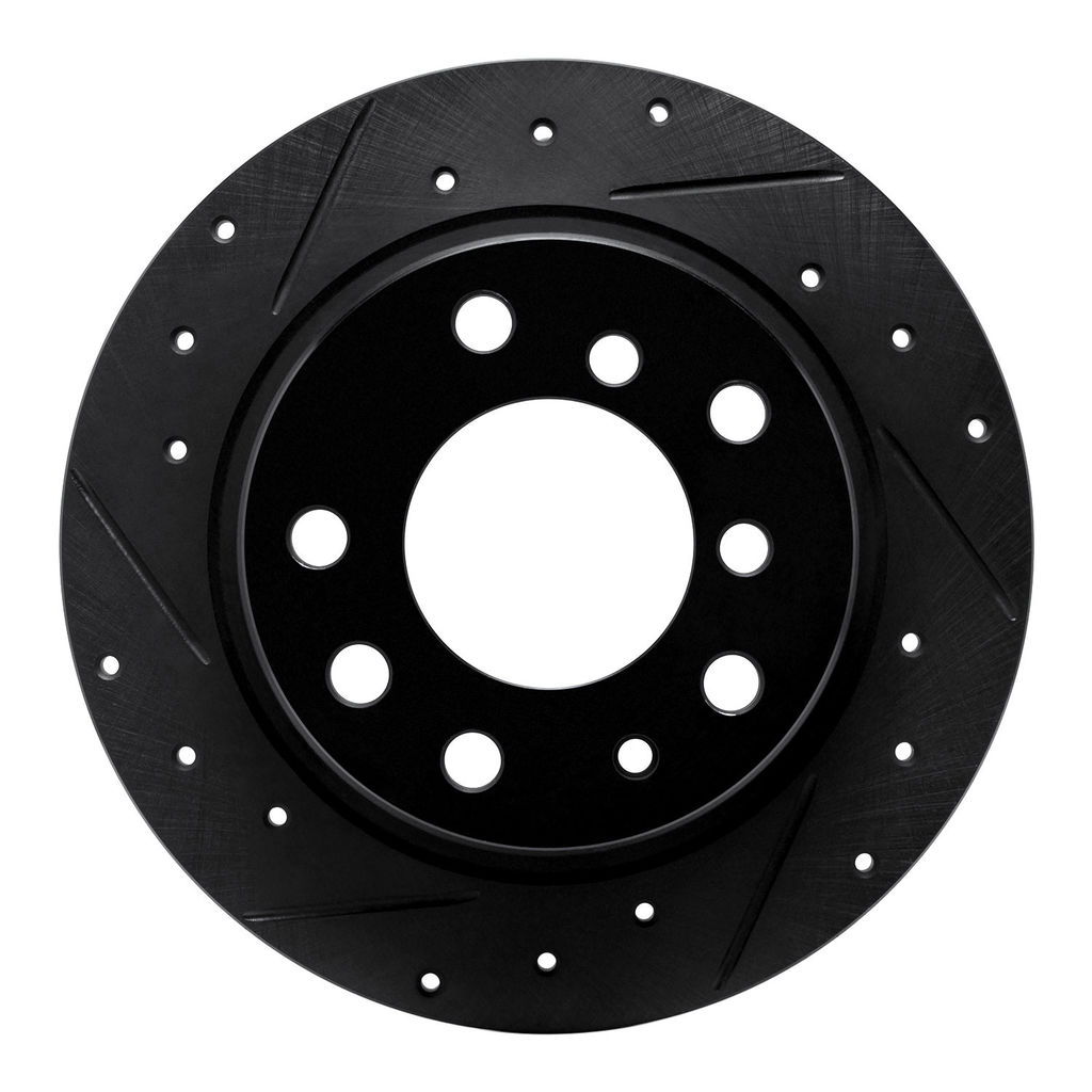 Dynamic Friction 633-31003L - Drilled and Slotted Black Zinc Brake Rotor