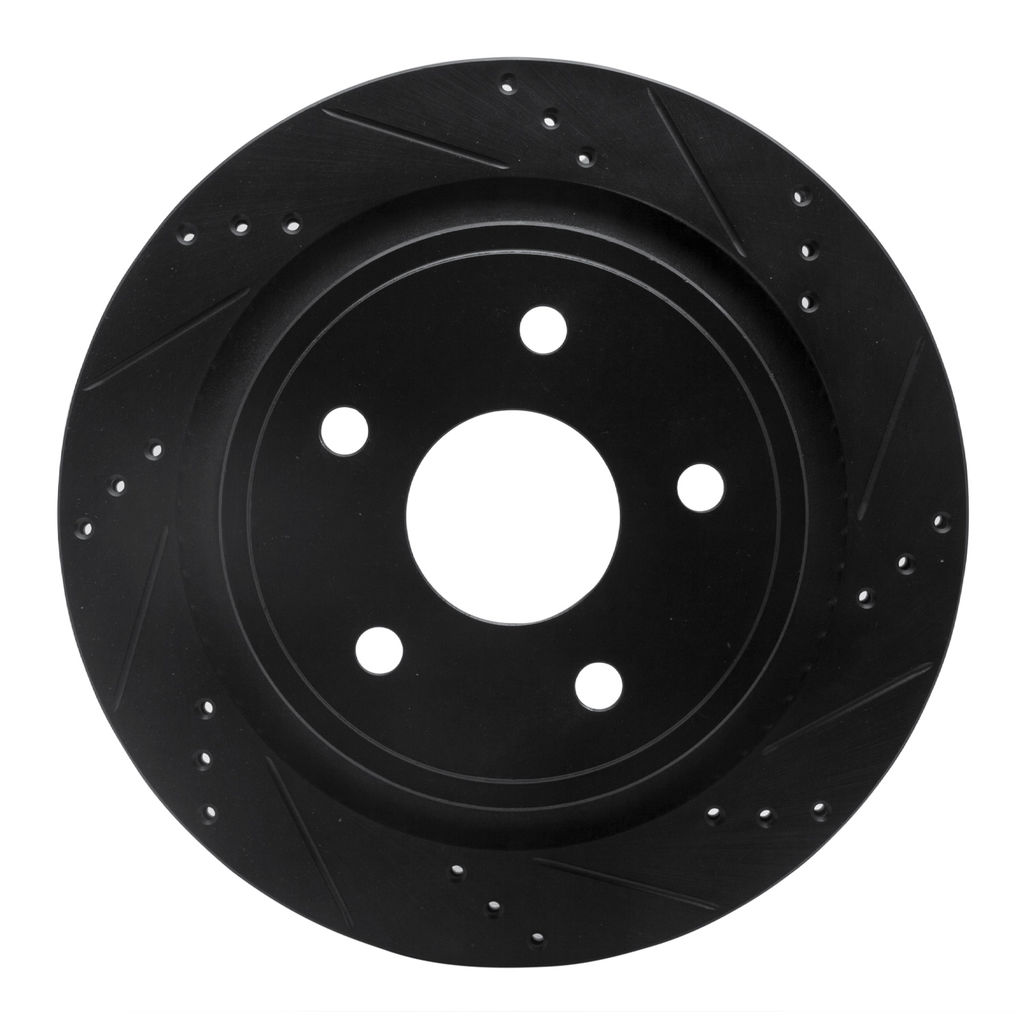 Dynamic Friction 633-40095R - Drilled and Slotted Black Zinc Brake Rotor