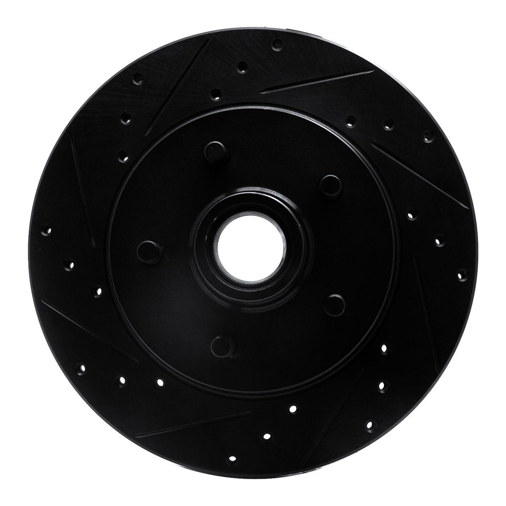 Dynamic Friction 633-48010L - Drilled and Slotted Black Zinc Brake Rotor
