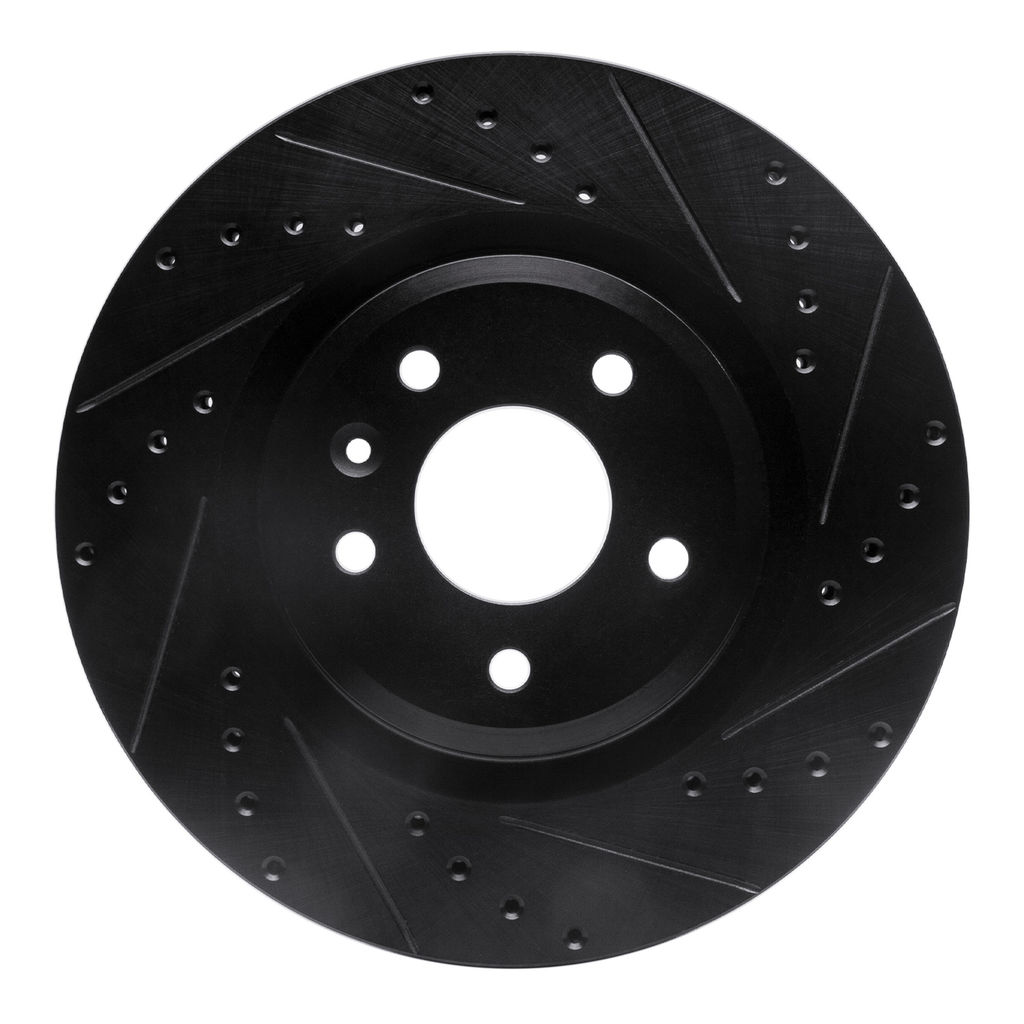 Dynamic Friction 633-54062R - Drilled and Slotted Black Zinc Brake Rotor