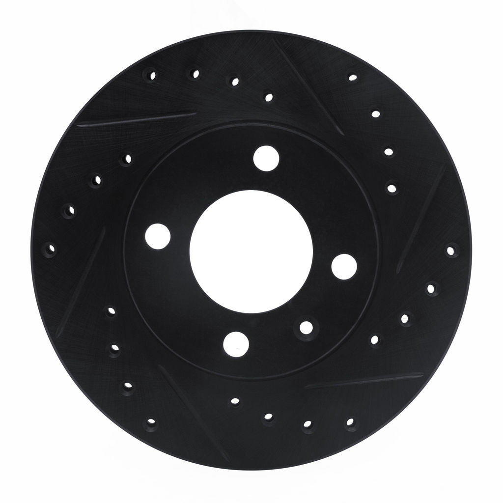 Dynamic Friction 633-74004R - Drilled and Slotted Black Zinc Brake Rotor