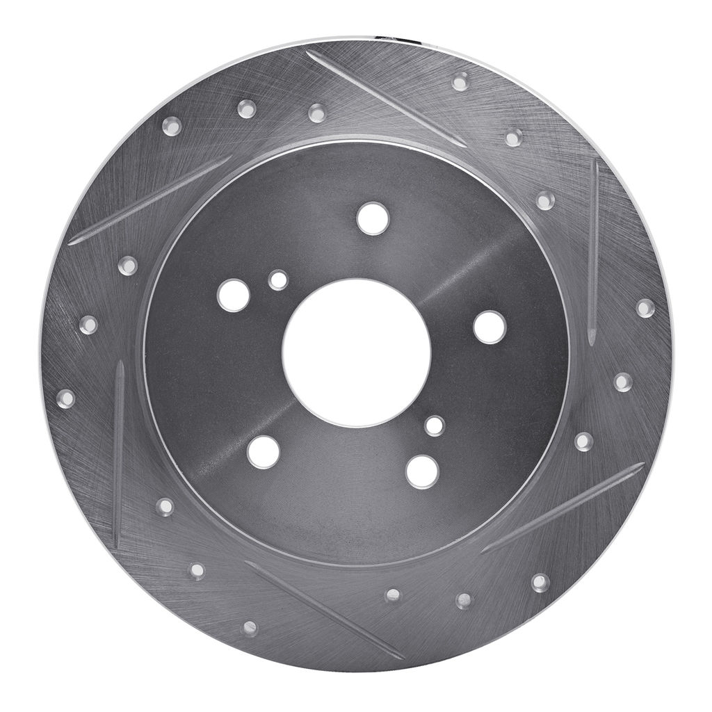 Dynamic Friction 631-01006R - Drilled and Slotted Silver Zinc Brake Rotor