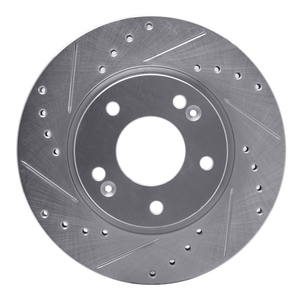 Dynamic Friction 631-03023L - Drilled and Slotted Silver Zinc Brake Rotor