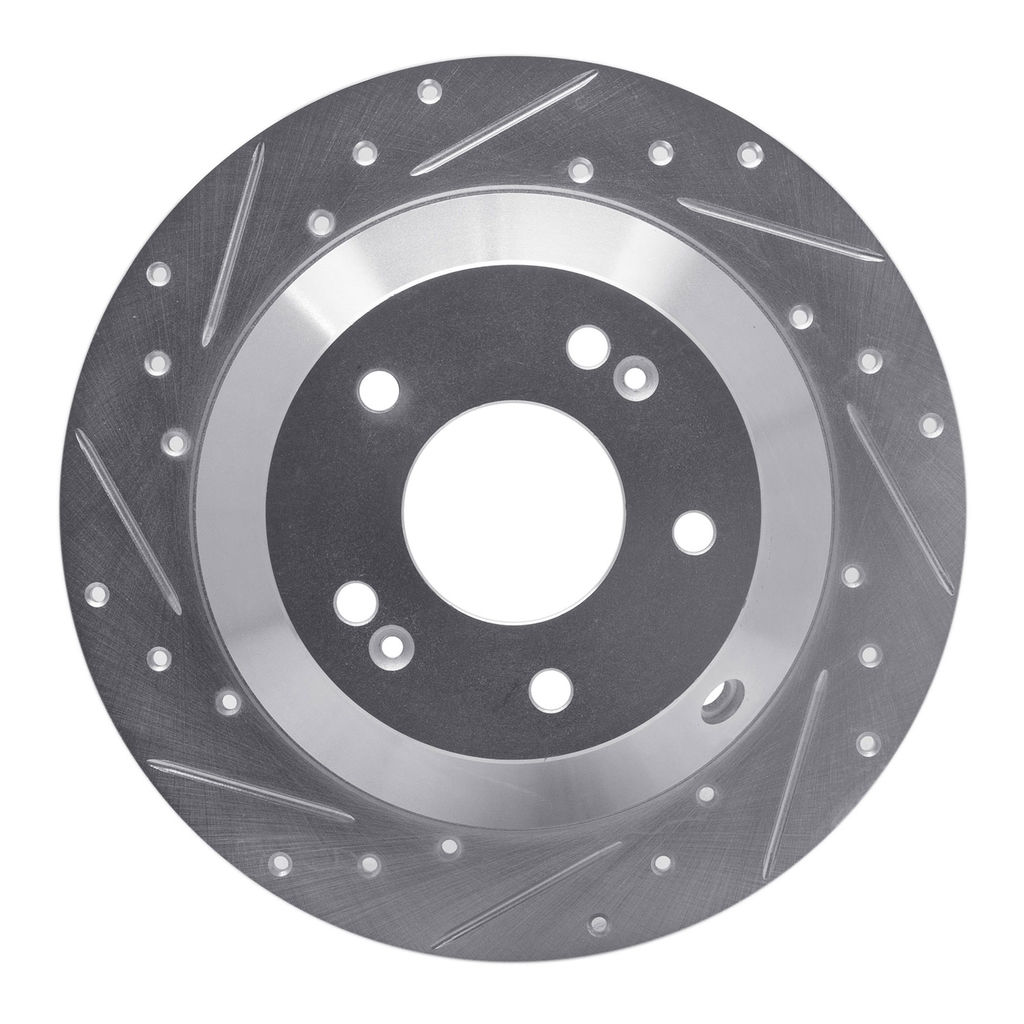 Dynamic Friction 631-03050L - Drilled and Slotted Silver Zinc Brake Rotor