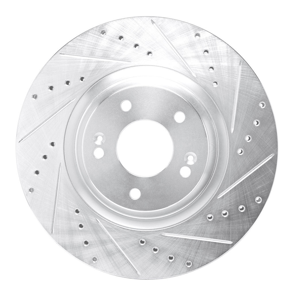 Dynamic Friction 631-03064R - Drilled and Slotted Silver Zinc Brake Rotor