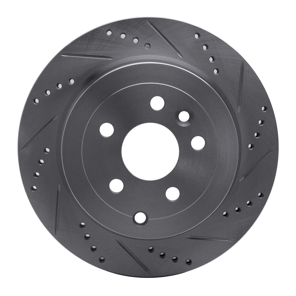 Dynamic Friction 631-11017R - Drilled and Slotted Silver Zinc Brake Rotor