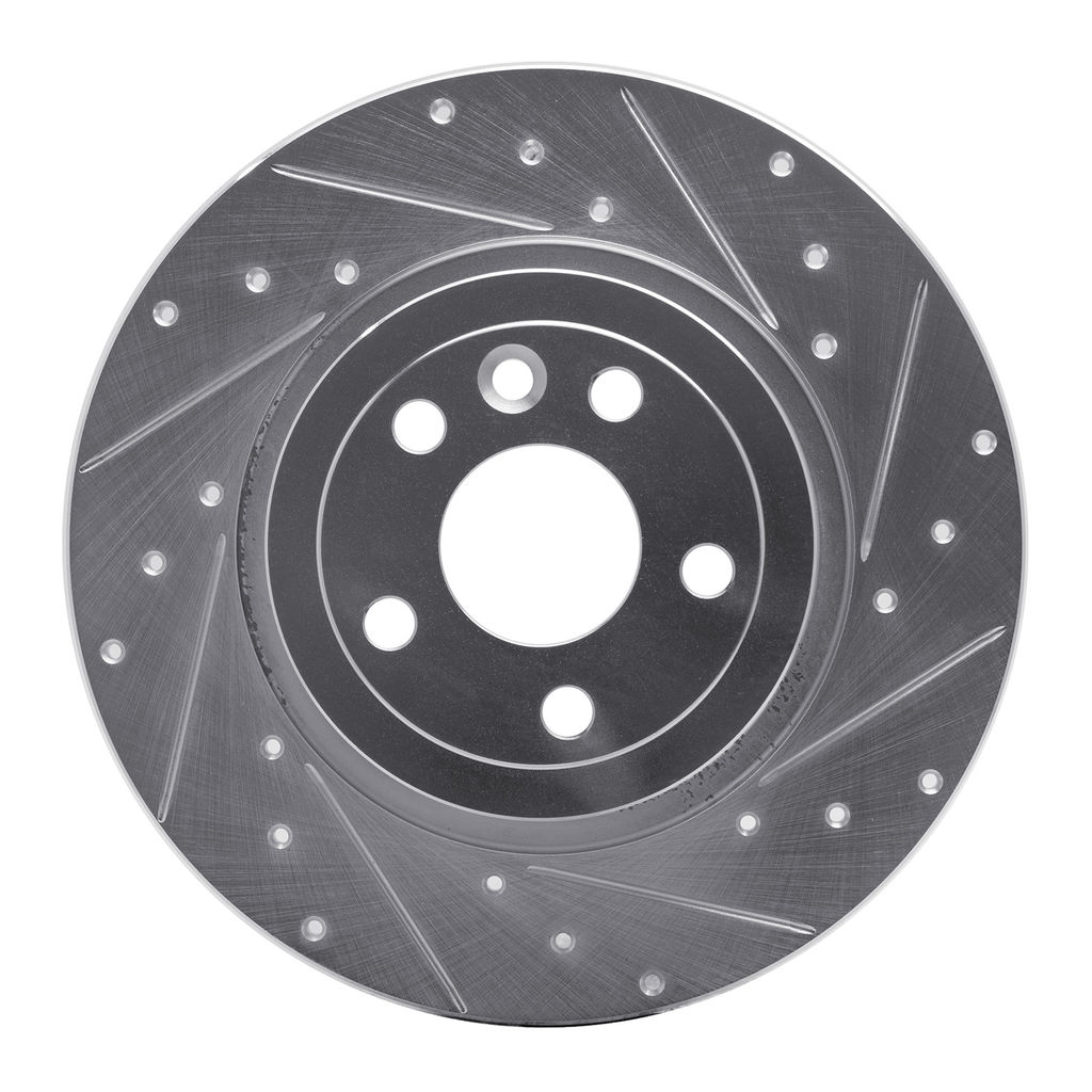 Dynamic Friction 631-11028R - Drilled and Slotted Silver Zinc Brake Rotor