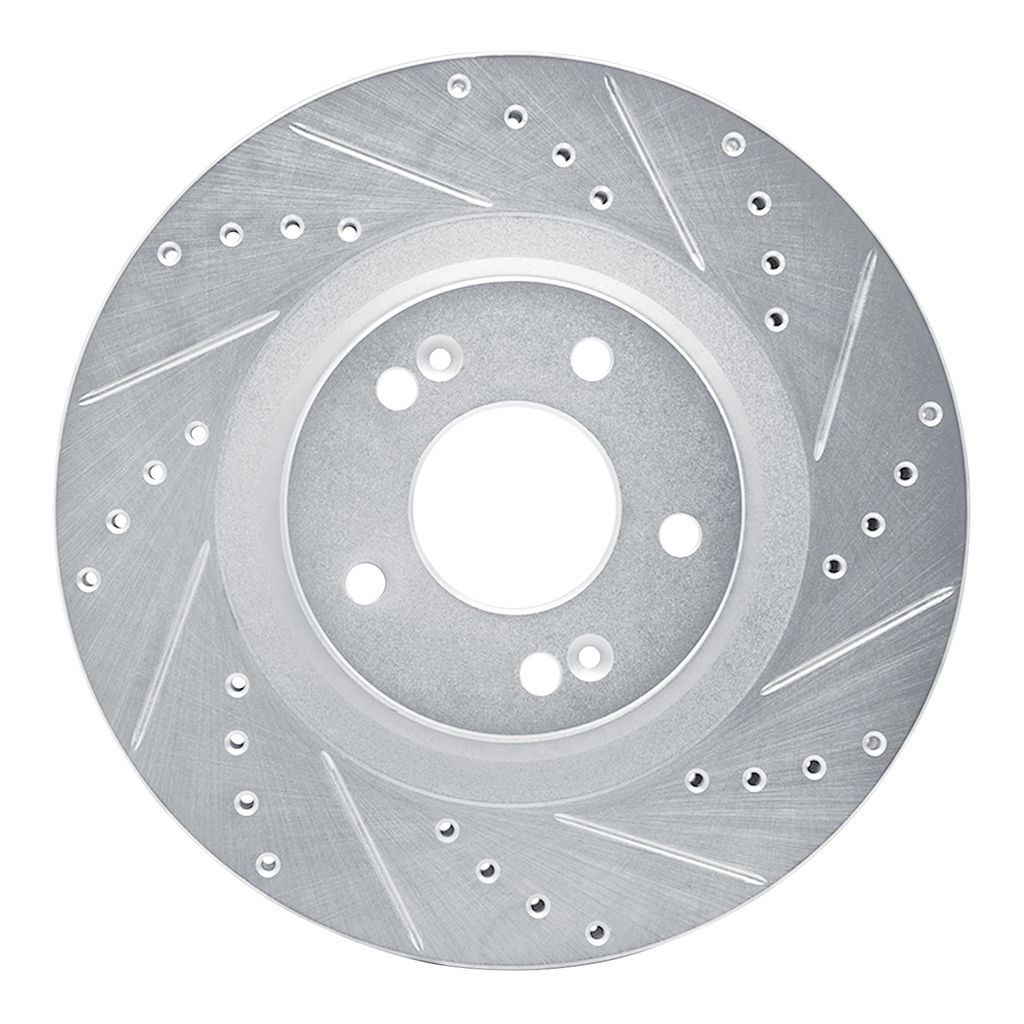 Dynamic Friction 631-21030R - Drilled and Slotted Silver Zinc Brake Rotor