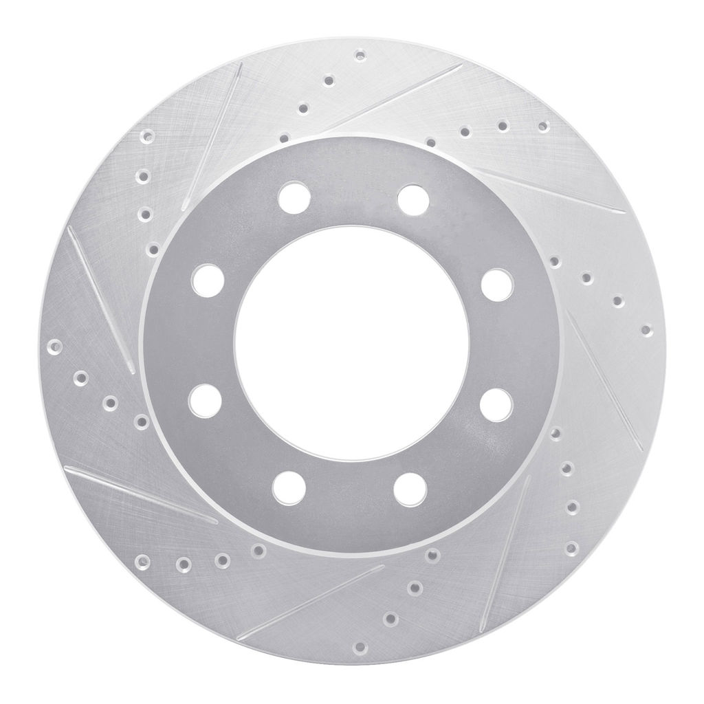 Dynamic Friction 631-40110L - Drilled and Slotted Silver Zinc Brake Rotor