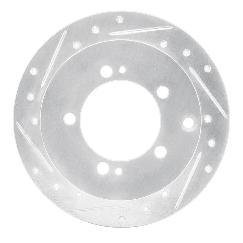 Dynamic Friction 631-72028L - Drilled and Slotted Silver Zinc Brake Rotor