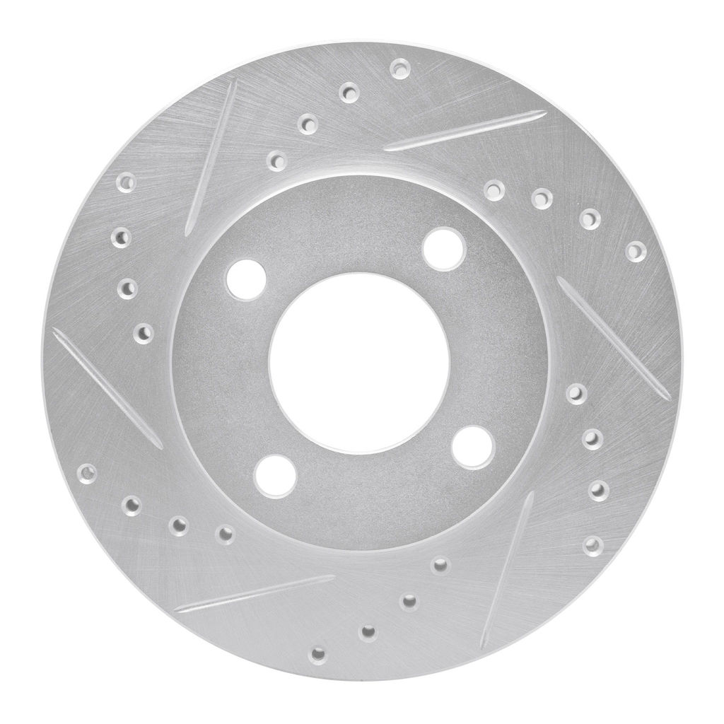 Dynamic Friction 631-73000L - Drilled and Slotted Silver Zinc Brake Rotor