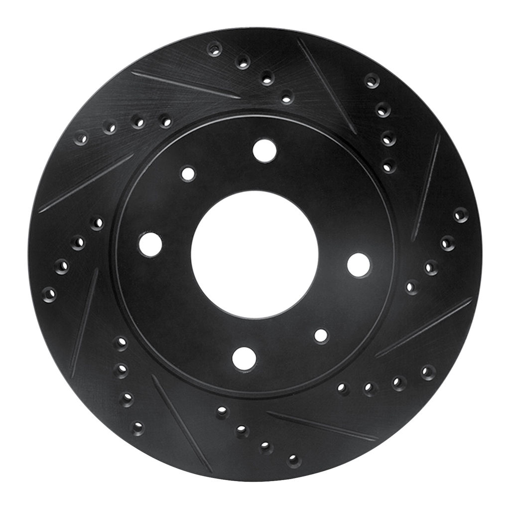 Dynamic Friction 633-03015R - Drilled and Slotted Black Zinc Brake Rotor