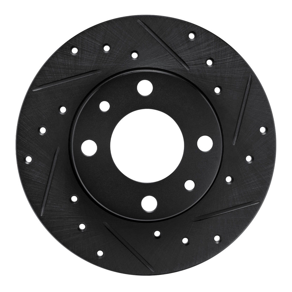 Dynamic Friction 633-07000R - Drilled and Slotted Black Zinc Brake Rotor