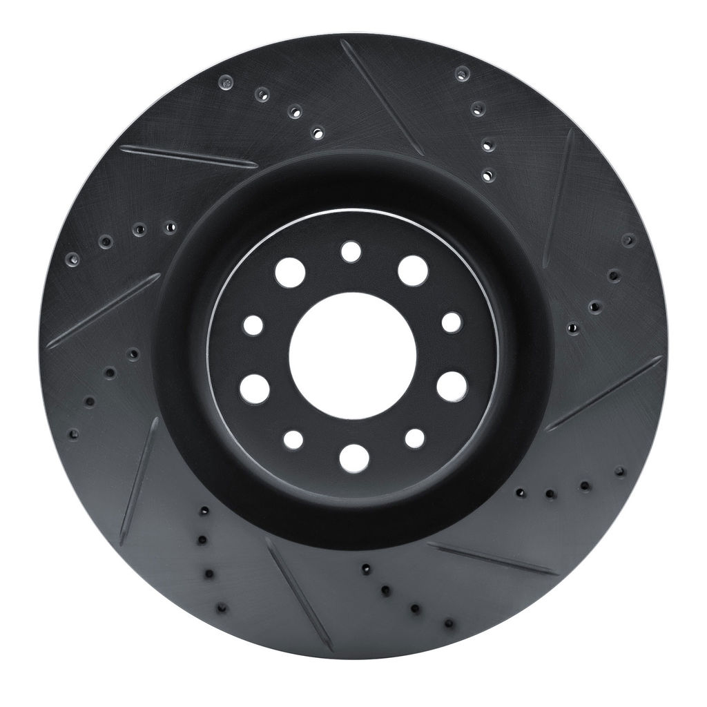 Dynamic Friction 633-07006R - Drilled and Slotted Black Zinc Brake Rotor