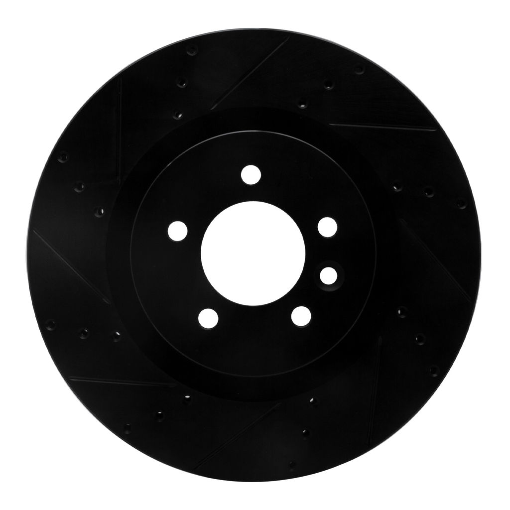 Dynamic Friction 633-11011L - Drilled and Slotted Black Zinc Brake Rotor