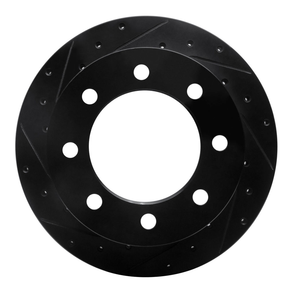 Dynamic Friction 633-48043L - Drilled and Slotted Black Zinc Brake Rotor