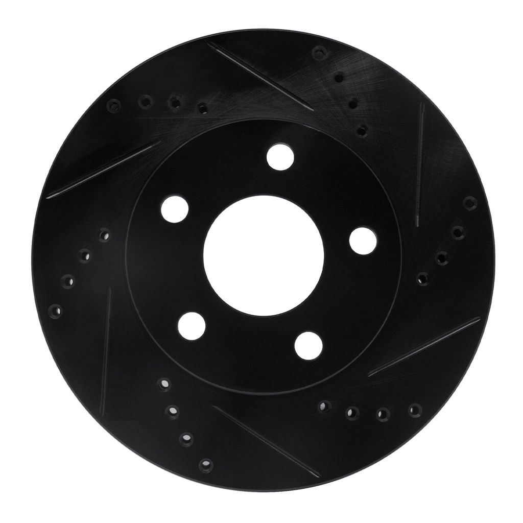 Dynamic Friction 633-52011R - Drilled and Slotted Black Zinc Brake Rotor