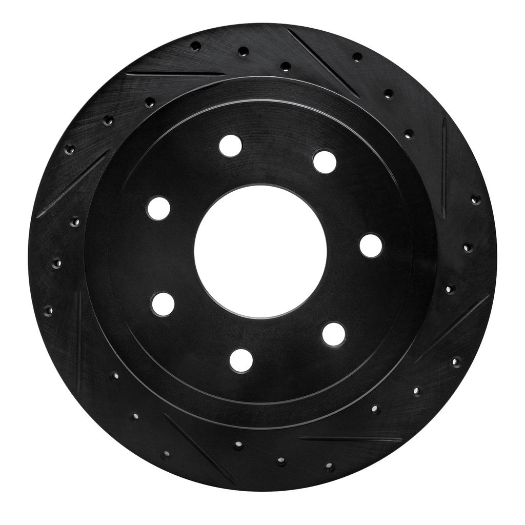 Dynamic Friction 633-54189R - Drilled and Slotted Black Zinc Brake Rotor