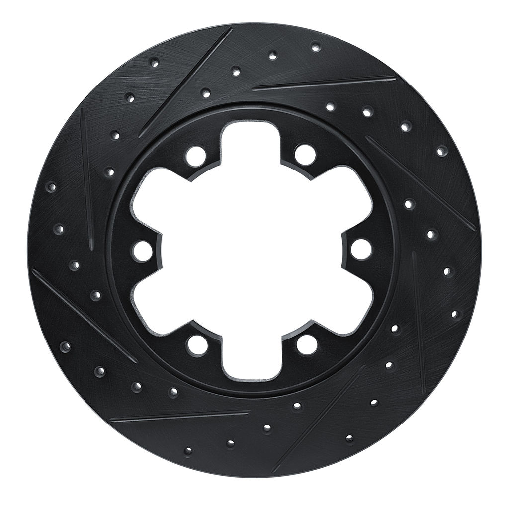 Dynamic Friction 633-54229L - Drilled and Slotted Black Zinc Brake Rotor