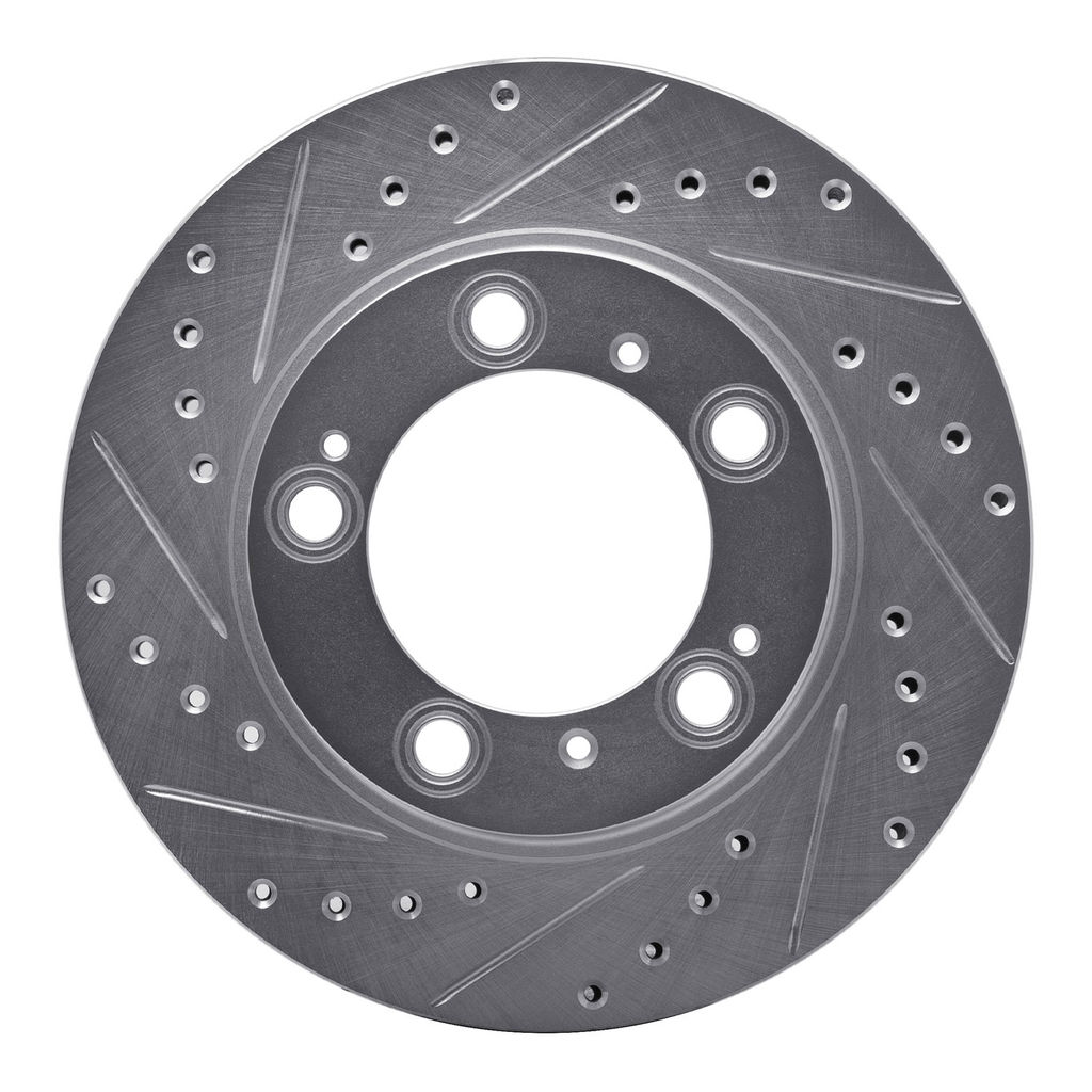 Dynamic Friction 631-02029L - Drilled and Slotted Silver Zinc Brake Rotor