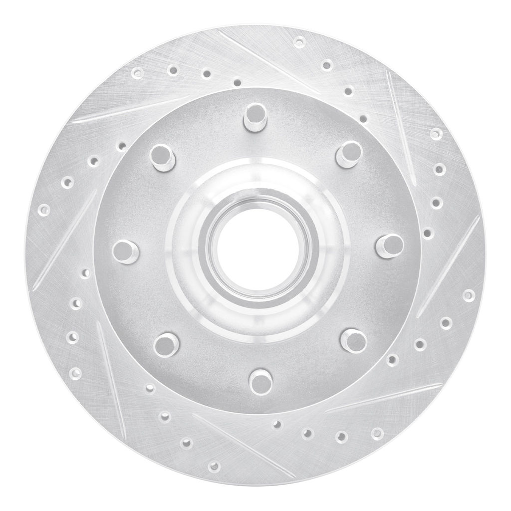 Dynamic Friction 631-48004R - Drilled and Slotted Silver Zinc Brake Rotor