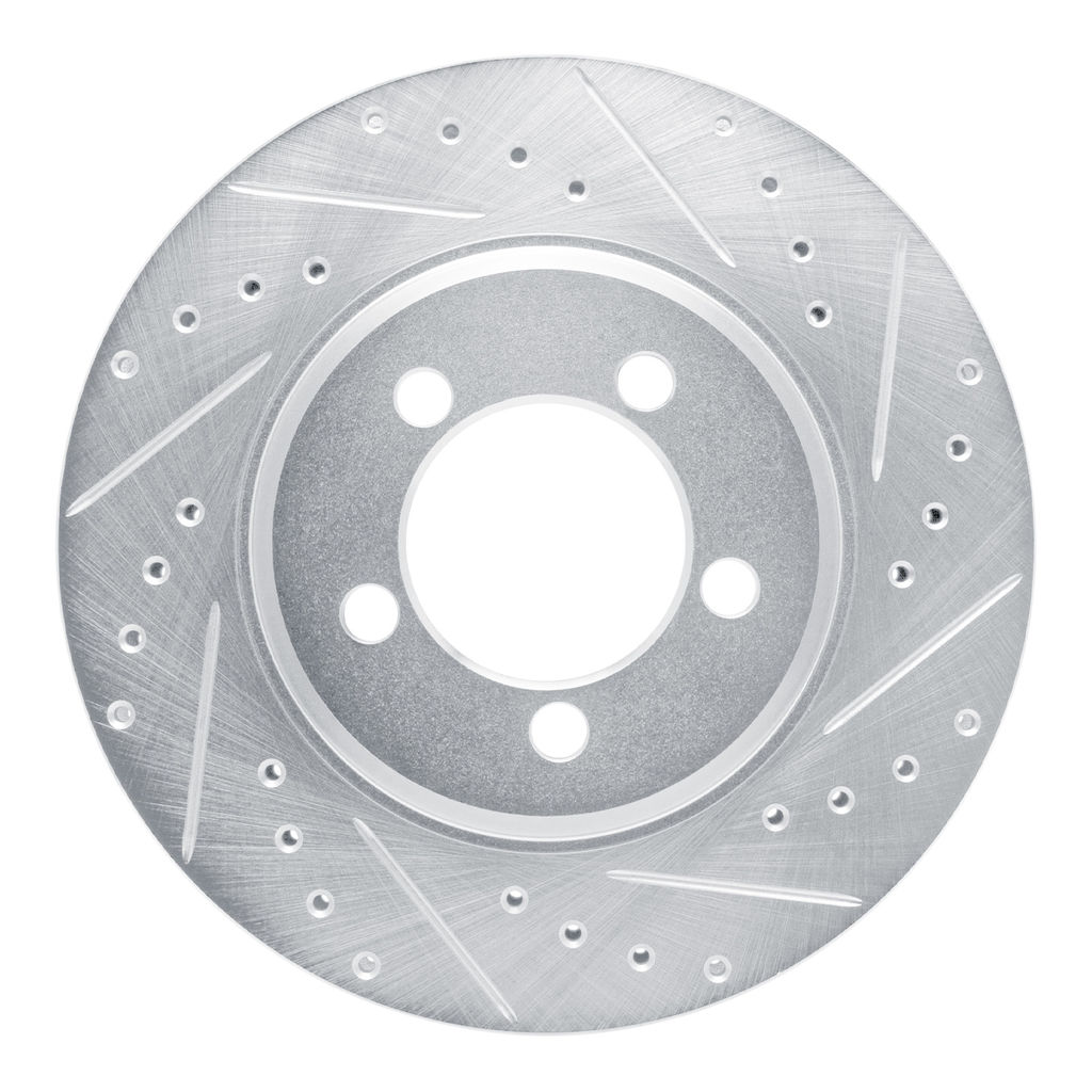 Dynamic Friction 631-54043R - Drilled and Slotted Silver Zinc Brake Rotor