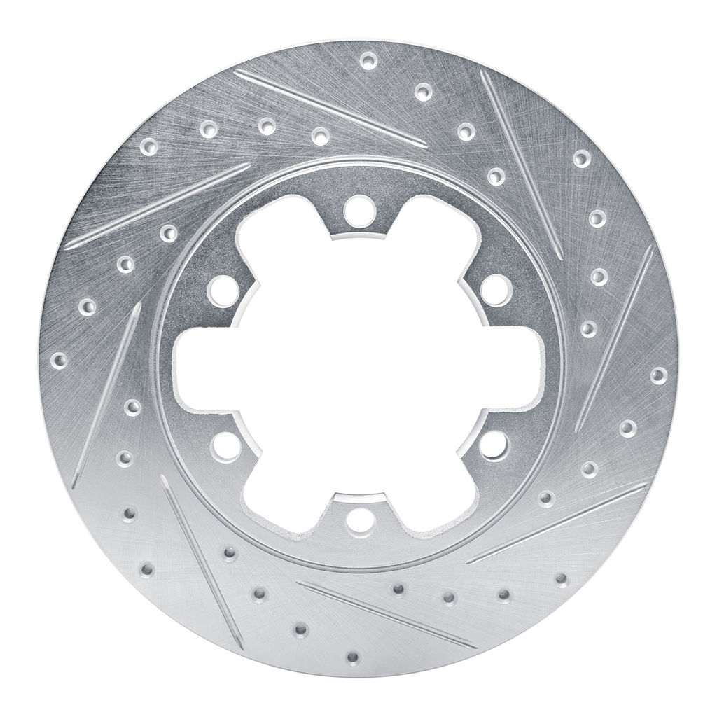 Dynamic Friction 631-54229R - Drilled and Slotted Silver Zinc Brake Rotor