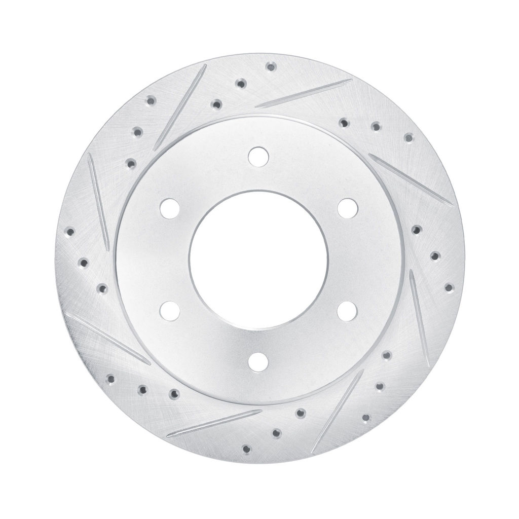 Dynamic Friction 631-54276L - Drilled and Slotted Silver Zinc Brake Rotor