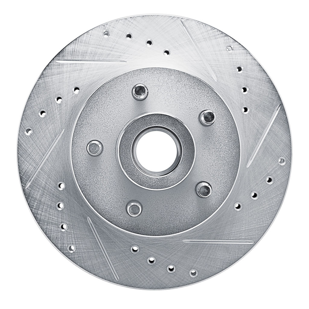 Dynamic Friction 631-56004R - Drilled and Slotted Silver Zinc Brake Rotor