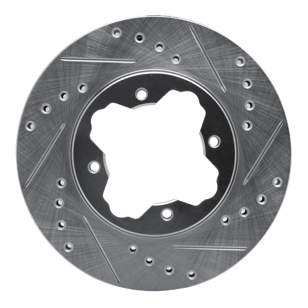 Dynamic Friction 631-59017R - Drilled and Slotted Silver Zinc Brake Rotor