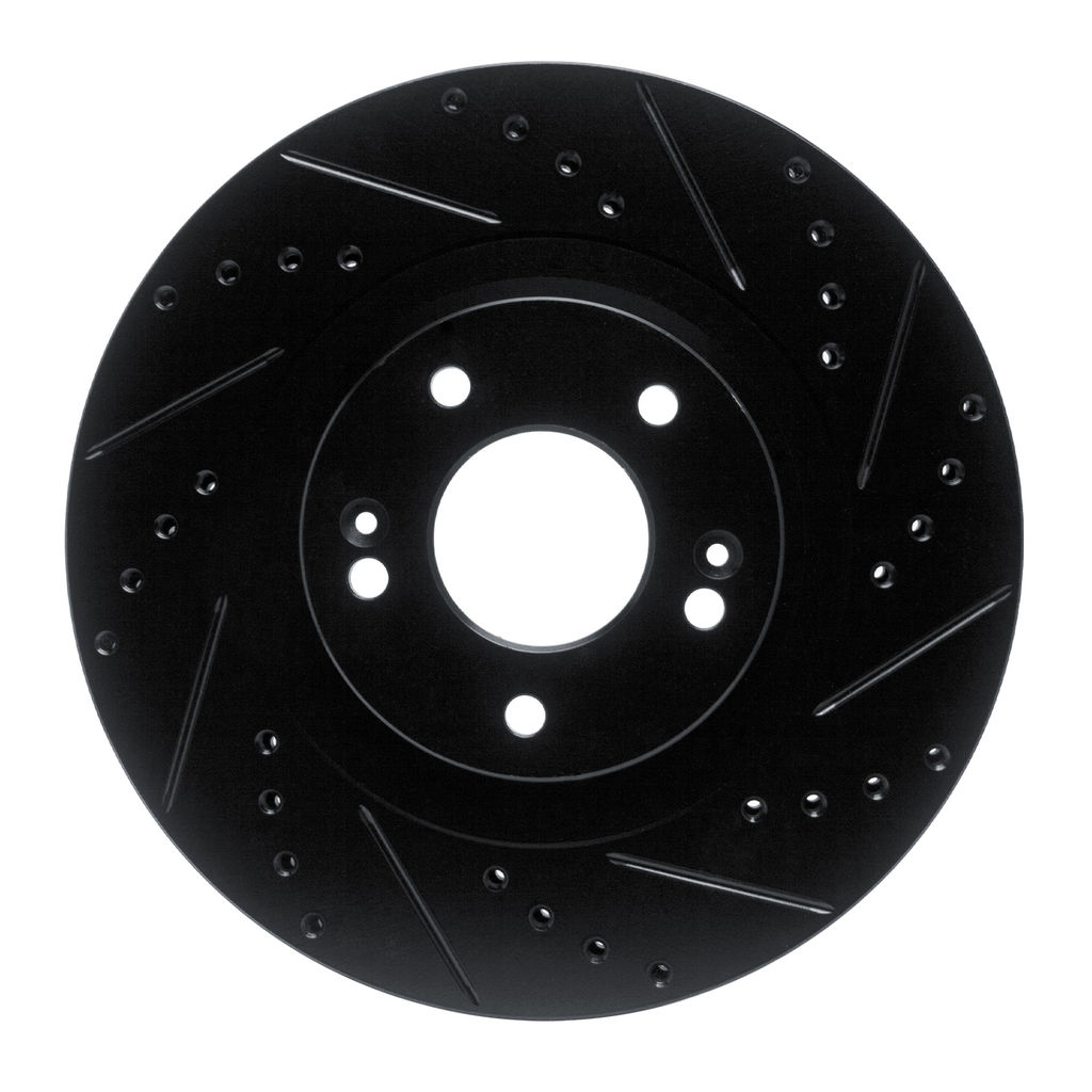 Dynamic Friction 633-03053R - Drilled and Slotted Black Zinc Brake Rotor