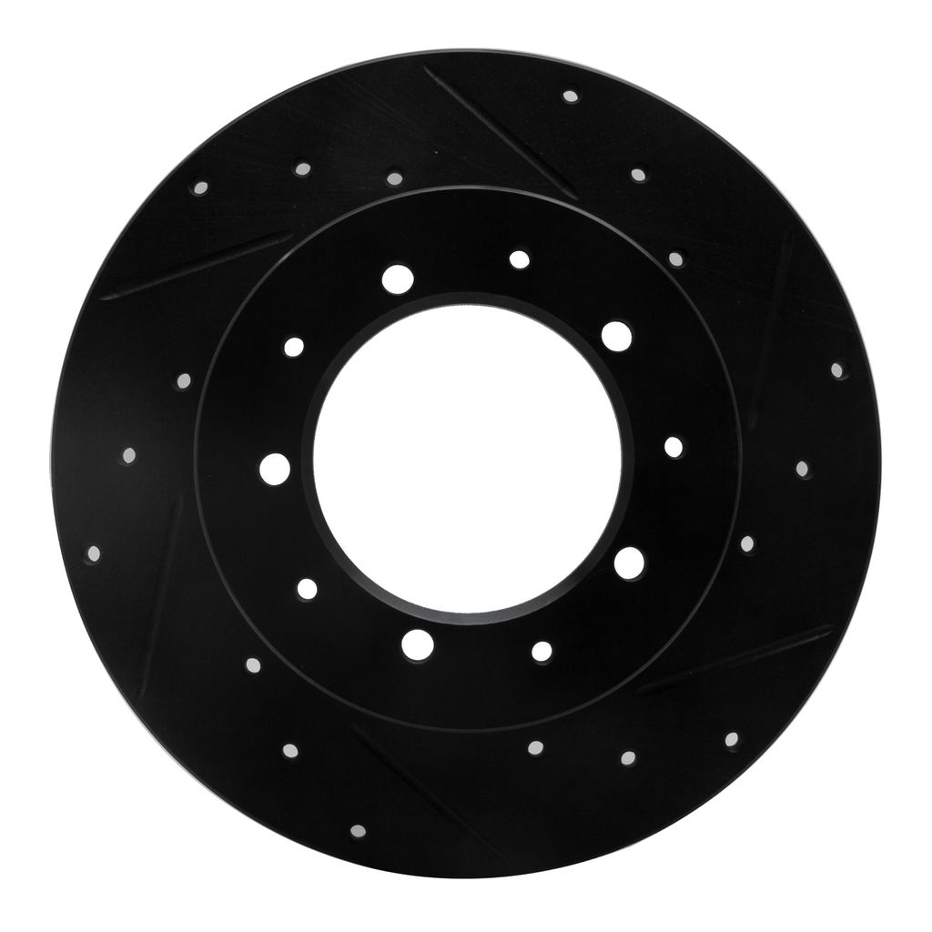 Dynamic Friction 633-11002R - Drilled and Slotted Black Zinc Brake Rotor