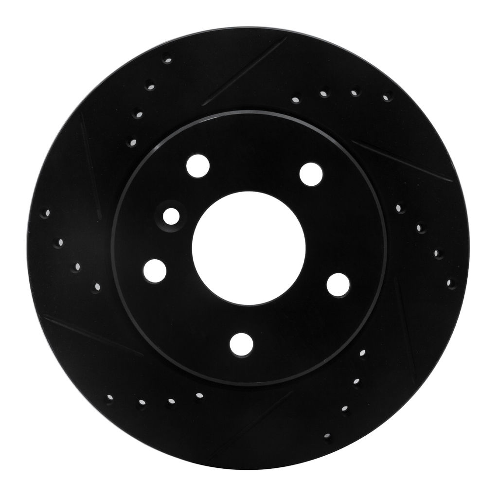 Dynamic Friction 633-11005L - Drilled and Slotted Black Zinc Brake Rotor