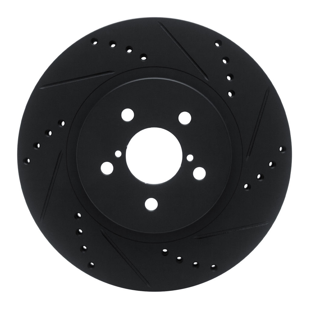Dynamic Friction 633-13037R - Drilled and Slotted Black Zinc Brake Rotor