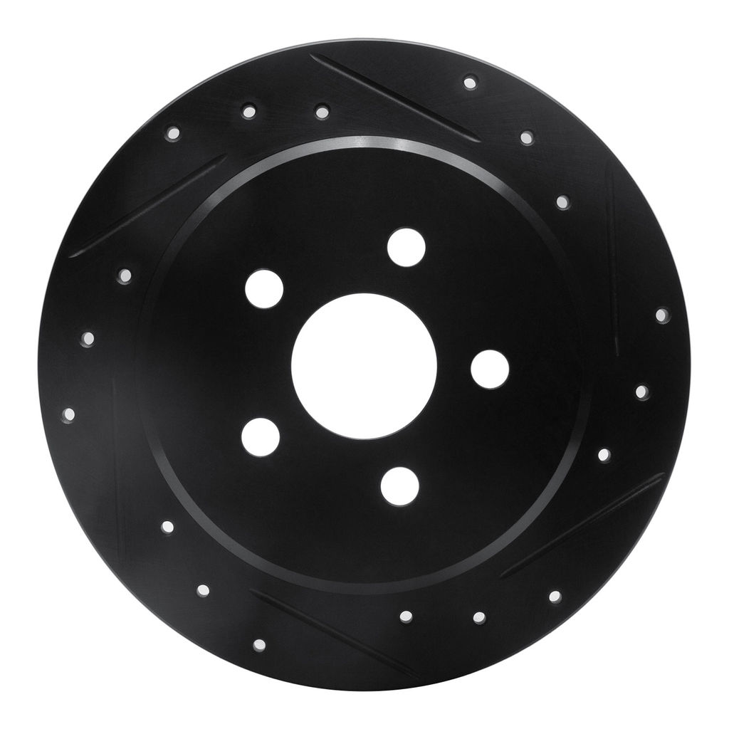 Dynamic Friction 633-39014R - Drilled and Slotted Black Zinc Brake Rotor