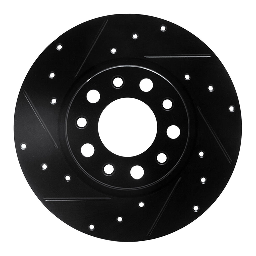 Dynamic Friction 633-42012L - Drilled and Slotted Black Zinc Brake Rotor