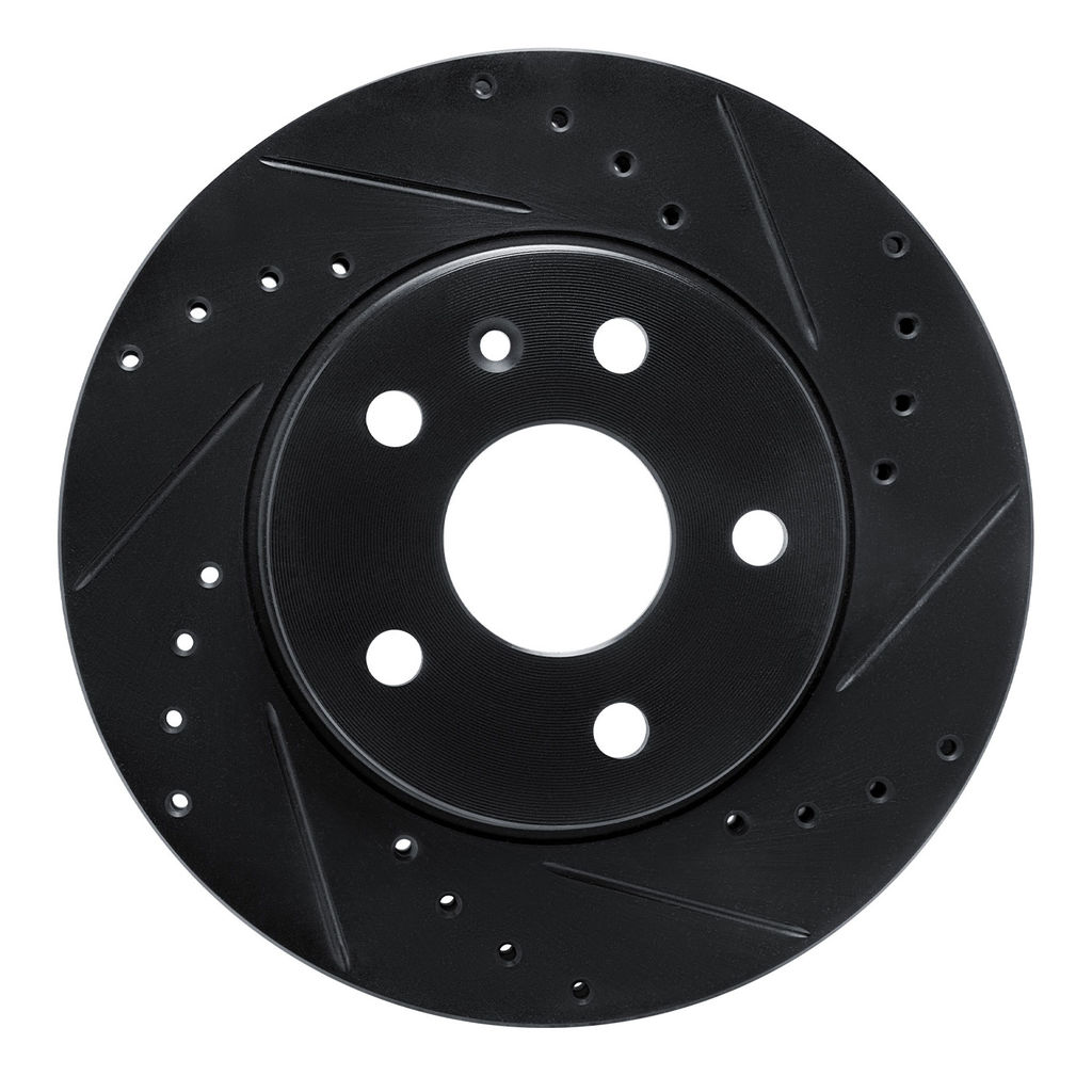 Dynamic Friction 633-45014R - Drilled and Slotted Black Zinc Brake Rotor