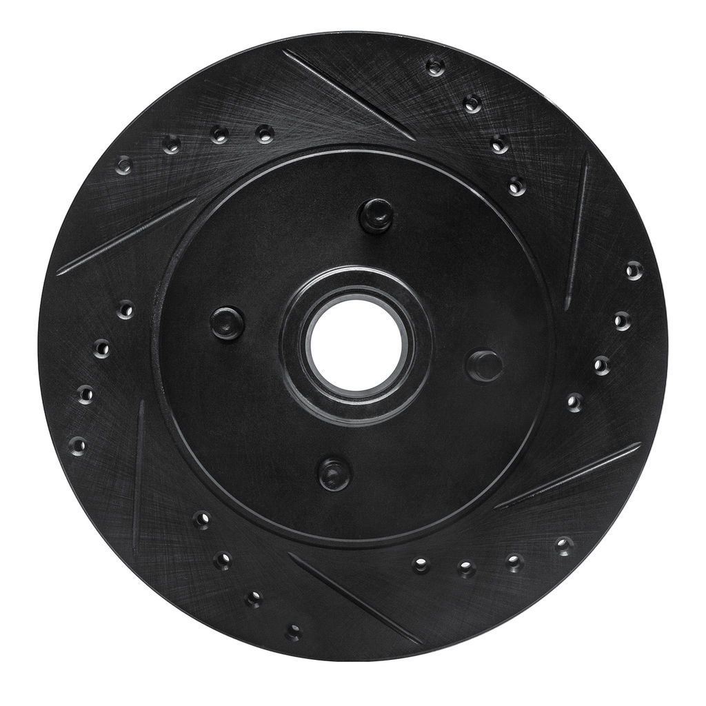 Dynamic Friction 633-54026R - Drilled and Slotted Black Zinc Brake Rotor